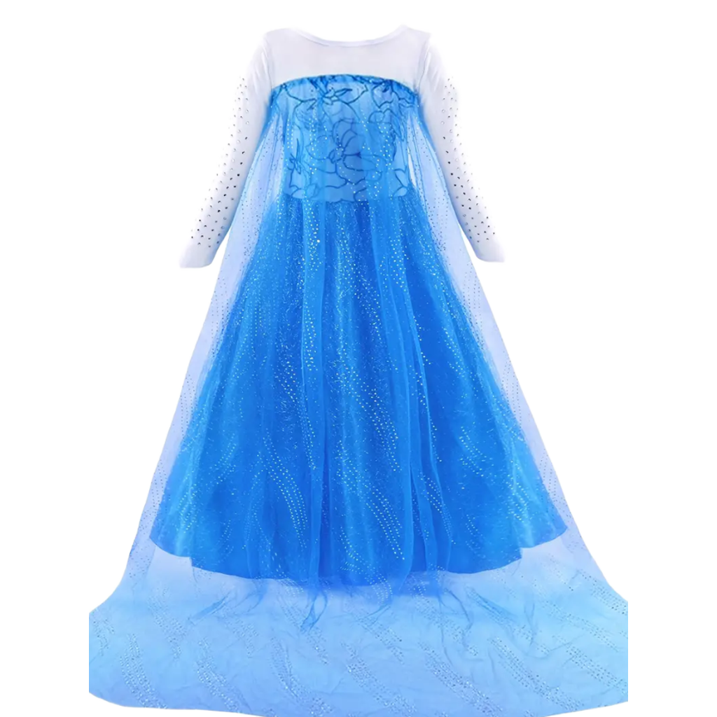 Princess Dress Up Costumes For Little Girls Birthday Party with Wig, Crown, Mace, Gloves Accessories 3-10 Years