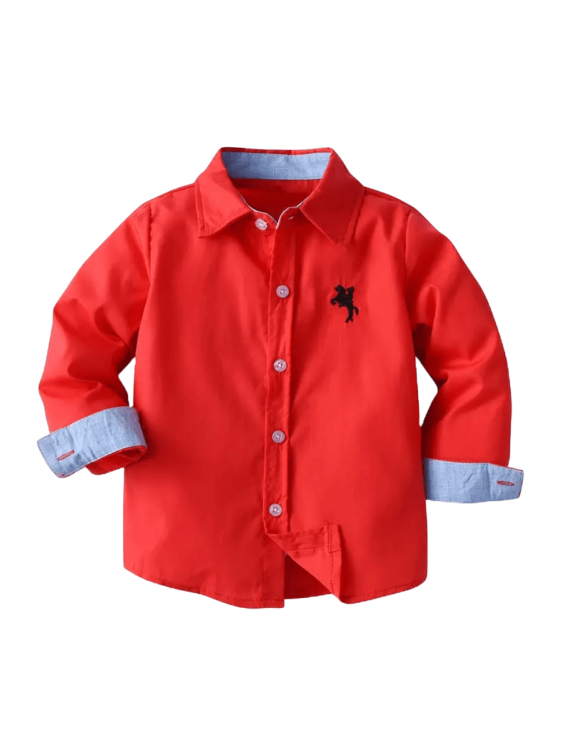 Boys Horse Pattern Top (Button-Down)