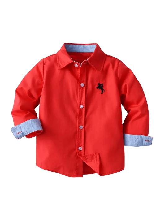 Boys Horse Pattern Top (Button-Down)